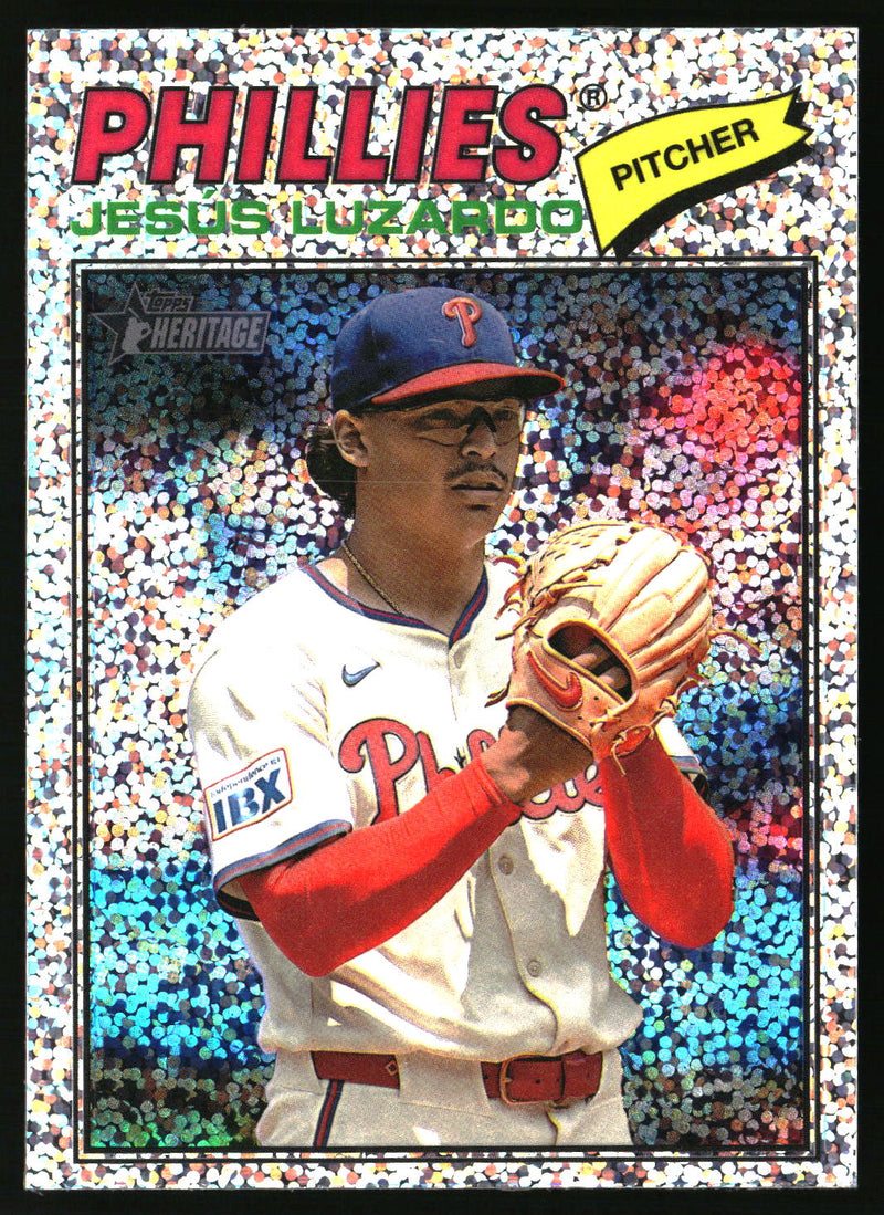 Jesus Luzardo 2026 Topps Heritage #168 Chrome Silver Sparkle Refractors