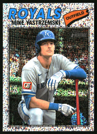 Mike Yastrzemski 2026 Topps Heritage #63 Chrome Silver Sparkle Refractors
