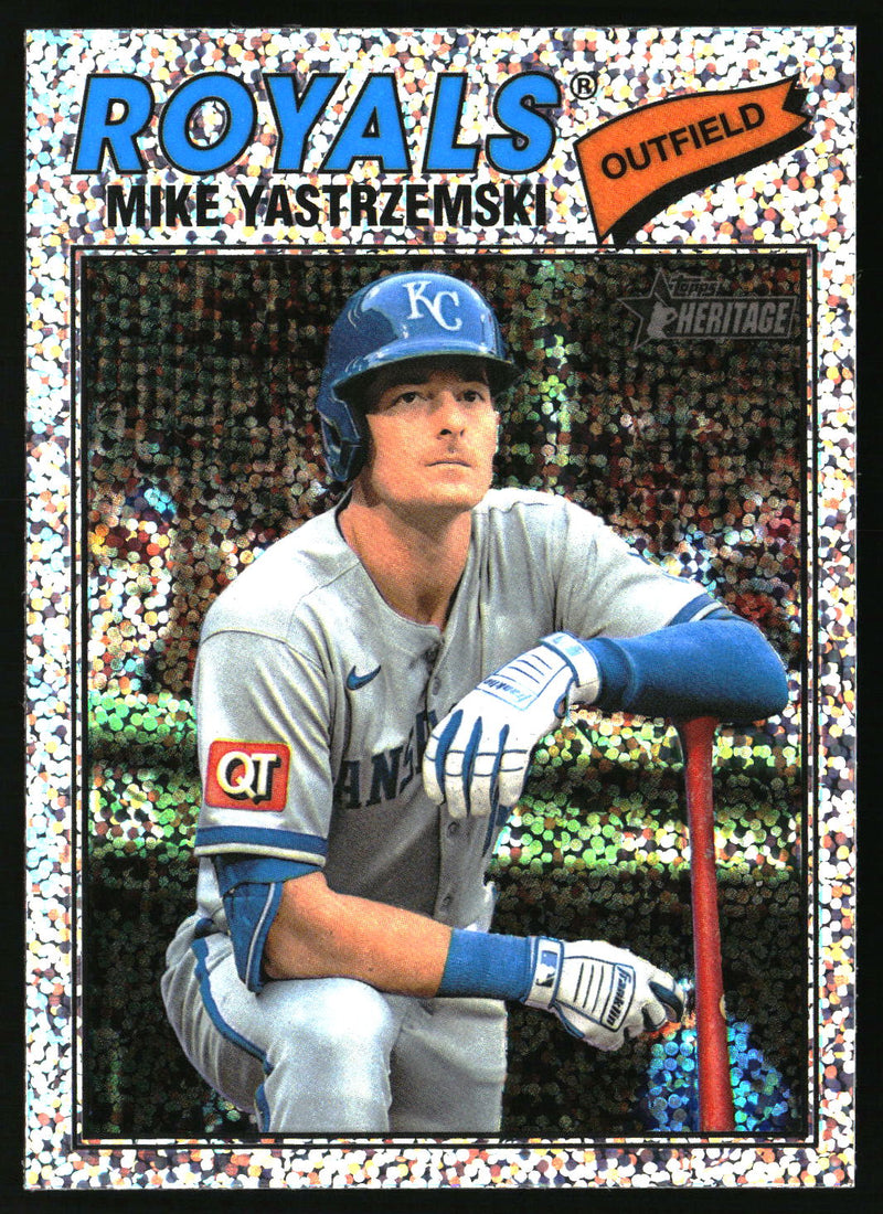 Mike Yastrzemski 2026 Topps Heritage #63 Chrome Silver Sparkle Refractors