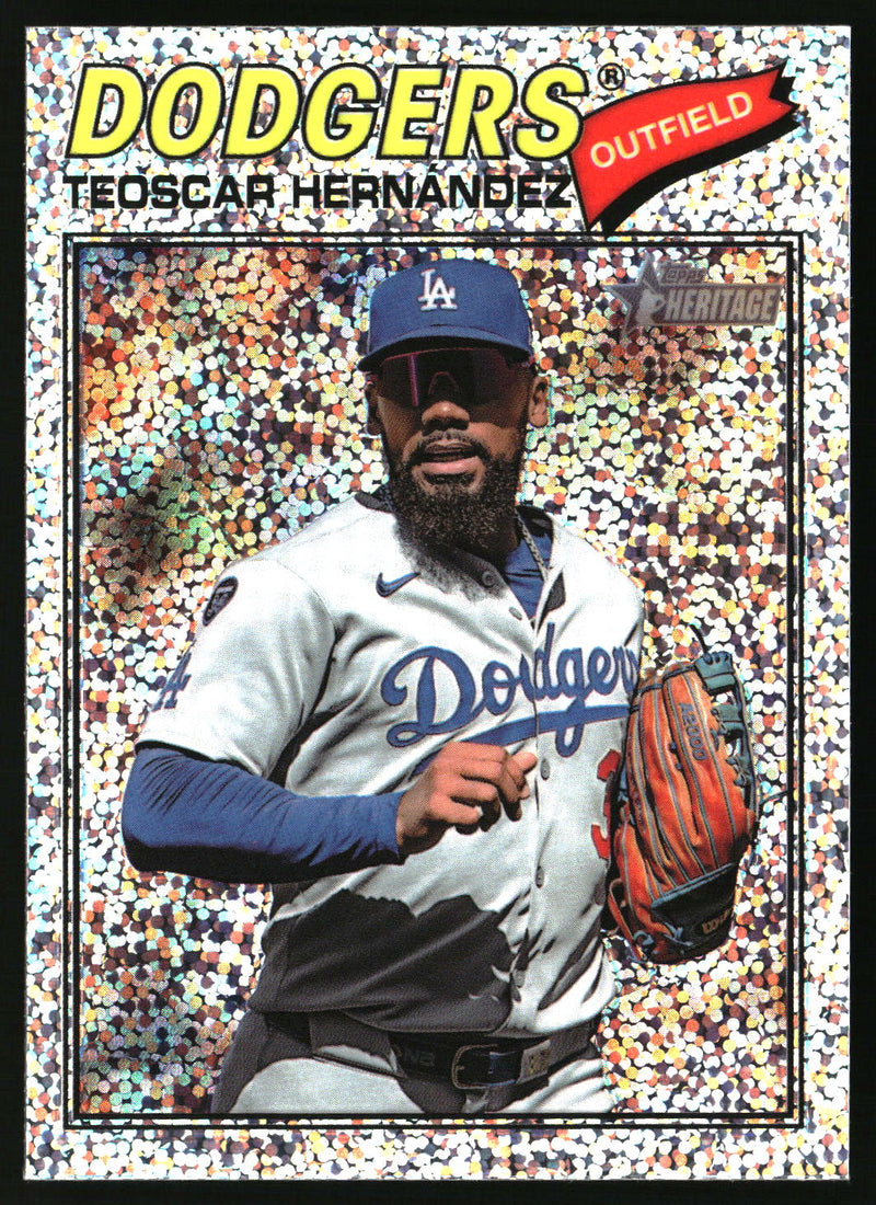Teoscar Hernández 2026 Topps Heritage #93 Chrome Silver Sparkle Refractors