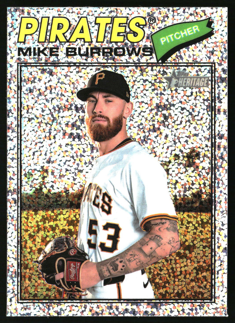 Mike Burrows 2026 Topps Heritage #96 Chrome Silver Sparkle Refractors