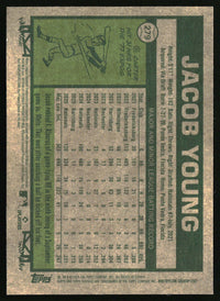 Jacob Young 2026 Topps Heritage #279 Chrome Aqua Sparkle Refractors