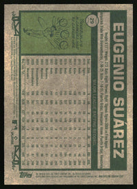 Eugenio Suárez 2026 Topps Heritage #29 Chrome Aqua Sparkle Refractors
