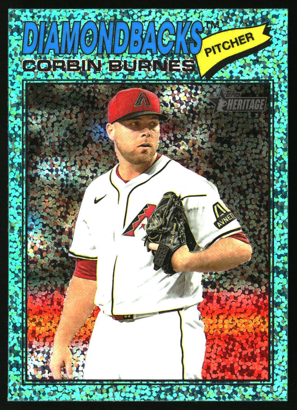 Corbin Burnes 2026 Topps Heritage #238 Chrome Aqua Sparkle Refractors