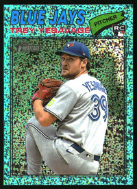 Trey Yesavage 2026 Topps Heritage #245 Chrome Aqua Sparkle Refractors RC