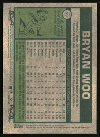 Bryan Woo 2026 Topps Heritage #99 Chrome Aqua Sparkle Refractors