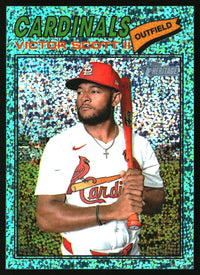 Victor Scott II 2026 Topps Heritage #318 Chrome Aqua Sparkle Refractors