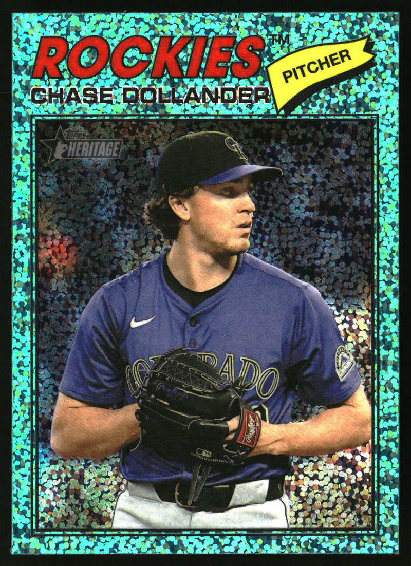 Chase Dollander 2026 Topps Heritage #91 Chrome Aqua Sparkle Refractors