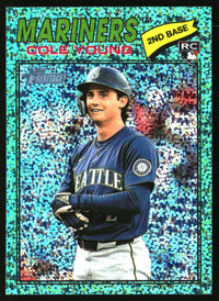 Cole Young 2026 Topps Heritage #142 Chrome Aqua Sparkle Refractors RC