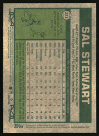 Sal Stewart 2026 Topps Heritage #221 Chrome Aqua Sparkle Refractors RC