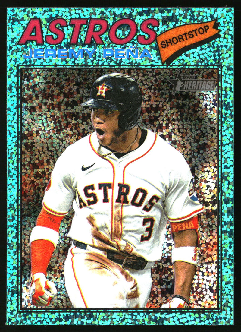 Jeremy Peña 2026 Topps Heritage #283 Chrome Aqua Sparkle Refractors