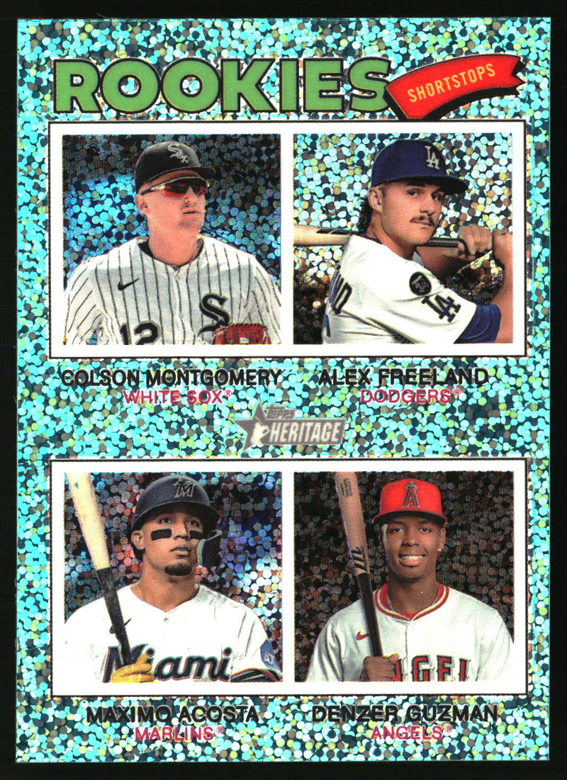 2026 Rookie Shortstops 2026 Topps Heritage #390 Chrome Aqua Sparkle Refractors