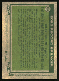 Riley Greene 2026 Topps Heritage #234 Chrome Aqua Sparkle Refractors