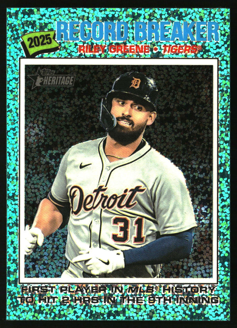 Riley Greene 2026 Topps Heritage #234 Chrome Aqua Sparkle Refractors