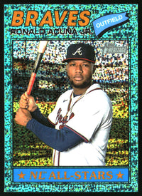 Ronald Acuña Jr. 2026 Topps Heritage #55 Chrome Aqua Sparkle Refractors