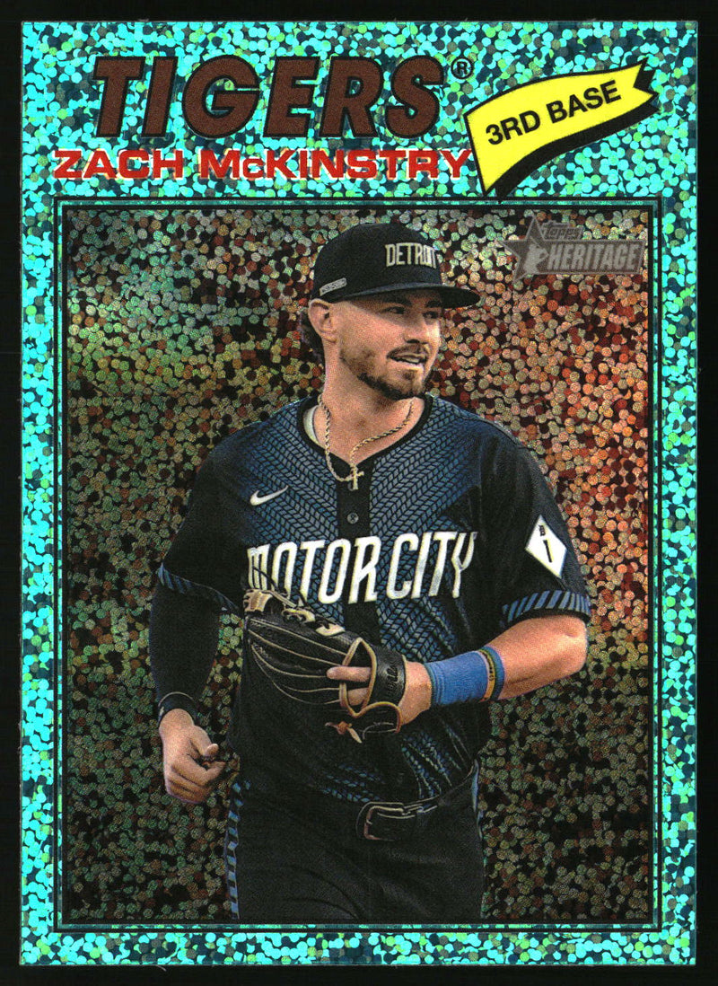 Zach McKinstry 2026 Topps Heritage #398 Chrome Aqua Sparkle Refractors