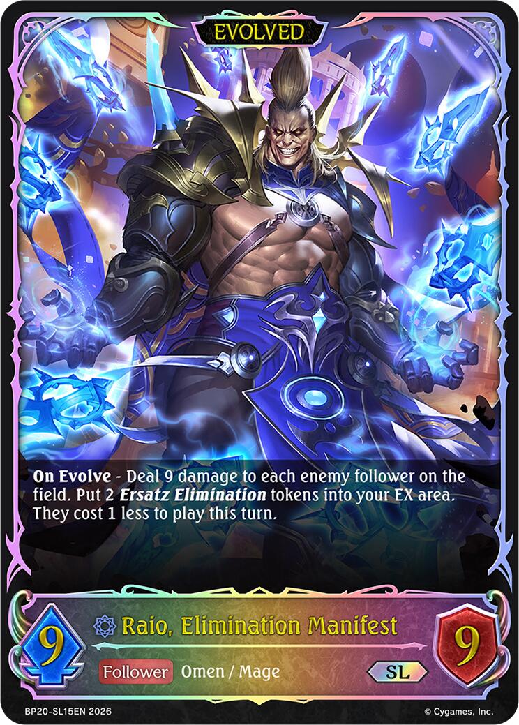 Raio, Elimination Manifest (Evolved) (BP20-SL15EN) [Omens and Heirs]