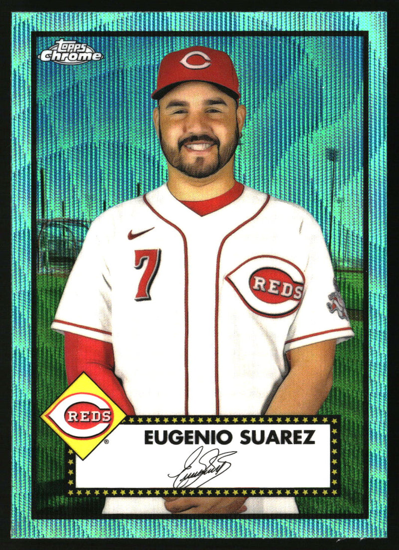 Eugenio Suarez 2021 Topps Chrome Platinum Anniversary #216 Aqua Wave Refractor