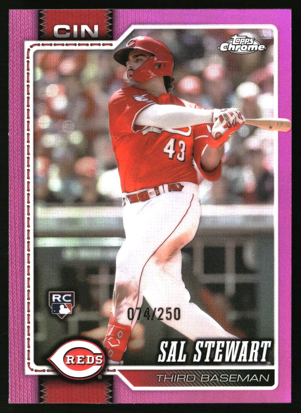 Sal Stewart 2026 Topps Chrome #6 Pink Refractors SN, RC