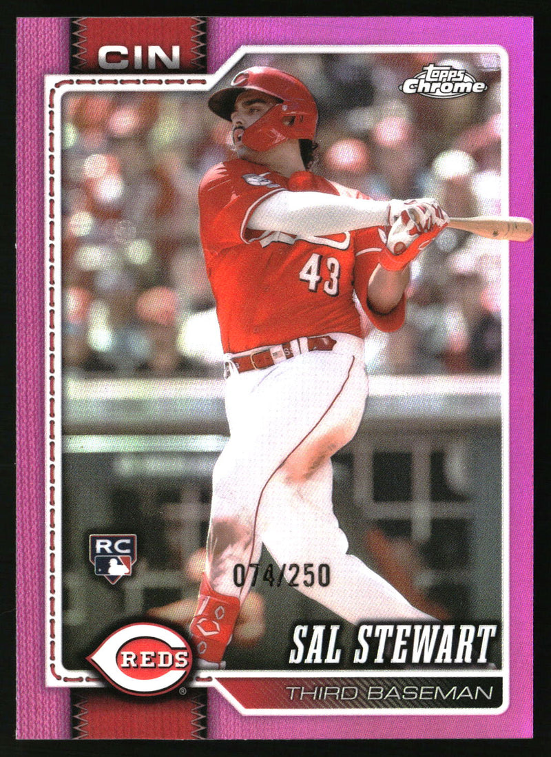 Sal Stewart 2026 Topps Chrome #6 Pink Refractors SN, RC