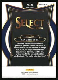 Ken Griffey Jr. 2025 Panini Select #33 Silver Prizms