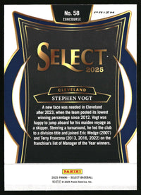 Stephen Vogt 2025 Panini Select #58 Silver Prizms
