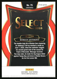 Roman Anthony 2025 Panini Select #75 Silver Prizms