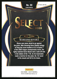 Mariano Rivera 2025 Panini Select #30 Silver Prizms
