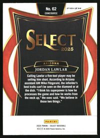 Jordan Lawlar 2025 Panini Select #62 Silver Prizms