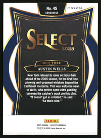Austin Wells 2025 Panini Select #45 Silver Prizms