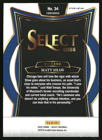Matt Shaw 2025 Panini Select #34 Silver Prizms