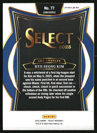 Hye-Seong Kim 2025 Panini Select #77 Silver Prizms RC