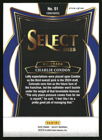 Charlie Condon 2025 Panini Select #91 Silver Prizms