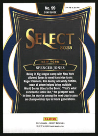 Spencer Jones 2025 Panini Select #99 Silver Prizms