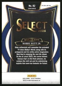 Bobby Witt Jr. 2025 Panini Select #82 Silver Prizms