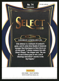 George Lombard Jr. 2025 Panini Select #74 Silver Prizms