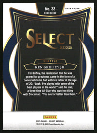 Ken Griffey Jr. 2025 Panini Select #33 Silver Prizms