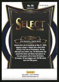 Jackson Chourio 2025 Panini Select #90 Silver Prizms