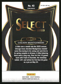 Colson Montgomery 2025 Panini Select #40 Silver Prizms
