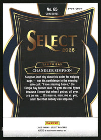 Chandler Simpson 2025 Panini Select #65 Silver Prizms
