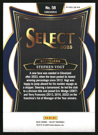 Stephen Vogt 2025 Panini Select #58 Silver Prizms