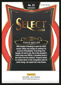Aidan Miller 2025 Panini Select #23 Silver Prizms