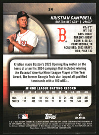 Kristian Campbell 2025 Stadium Club #34 Lime Green RC