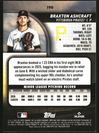 Braxton Ashcraft 2025 Stadium Club #190 Lime Green RC