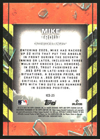 Mike Trout 2025 Stadium Club #ICE-25 In Case of Emergency