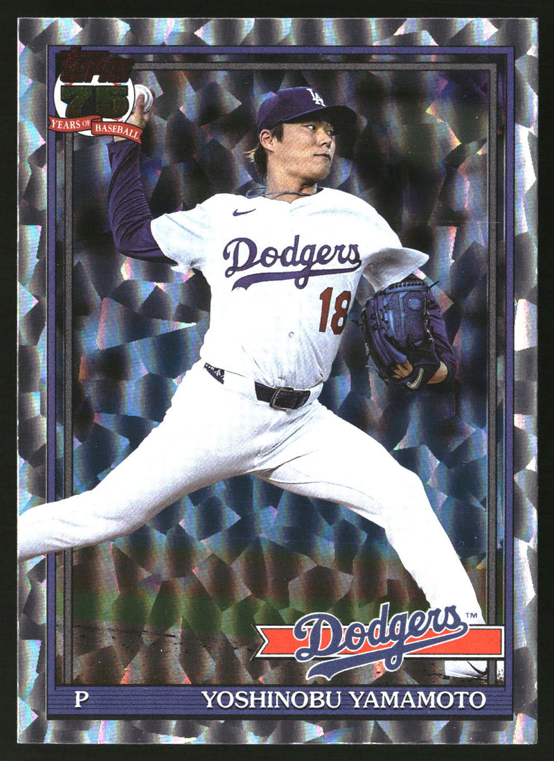 Yoshinobu Yamamoto 2026 Topps #T91-55 1991 Baseball 35th Crackle Foil