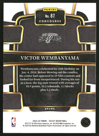 Victor Wembanyama 2023-24 Panini Select #87 Blue (Retail Base) RC