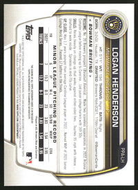 Logan Henderson 2023 Bowman #PPA-LH Prospect Autographs AU