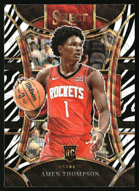 Amen Thompson 2023-24 Panini Select #322 Zebra Prizms RC
