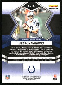 Peyton Manning 2022 Panini Mosaic #87 Honeycomb